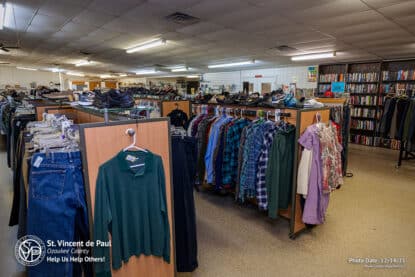 Used Clothing Department at SVDP Ozaukee County in Port Washington, WI.
