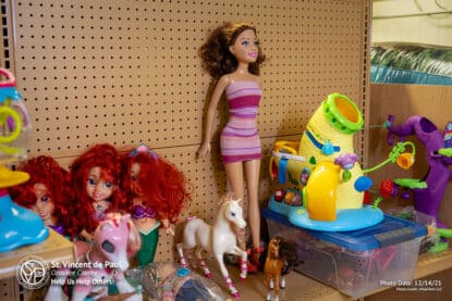 Used girl toys at SVDP Ozaukee County in Port Washington, WI.