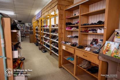 Used shoes department at SVDP Ozaukee County in Port Washington, WI.