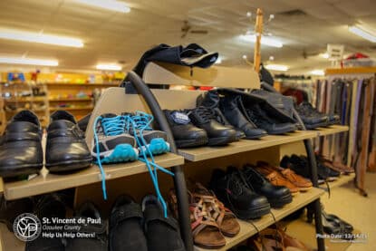 Used shoes for sale at SVDP Ozaukee County in Port Washington, WI.