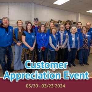 Customer Appreciation Event from 03/20 thru 03/23 2024.