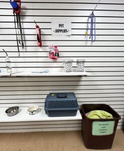 St. Vincent de Paul Pet Supplies area at the Port Washington, WI thrift store.