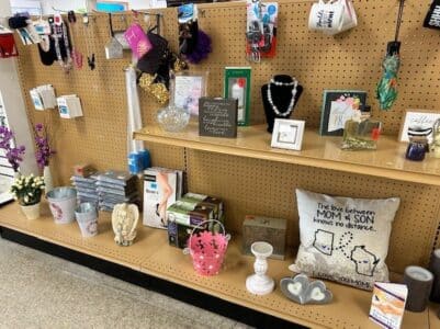 Mother's Day sale items display.