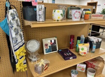 Mother's Day sale items display.