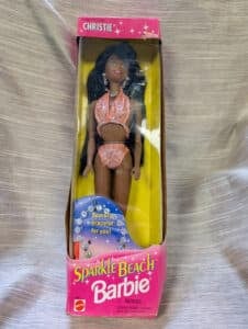 Mattel Sparkle Beach Barbie Christie African American Doll 1995 Original Box.