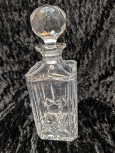 Vintage Atlantis Square Cut Lead Crystal Whiskey Decanter W Stopper 10” Marked