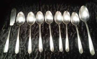 Partial set of silver plated flatware.