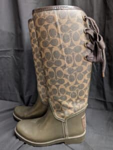COACH rain boots size 6 b