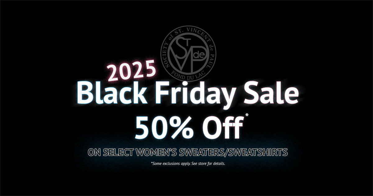 2025 Black Friday Sale announcement at St Vincent de Paul Ozaukee