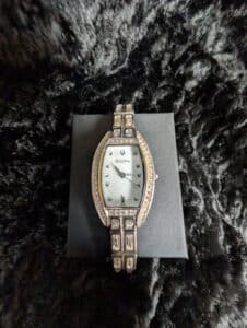 BULOVA Ladies Dress Watch Jewel Accents Stainless Steel Band for parts only